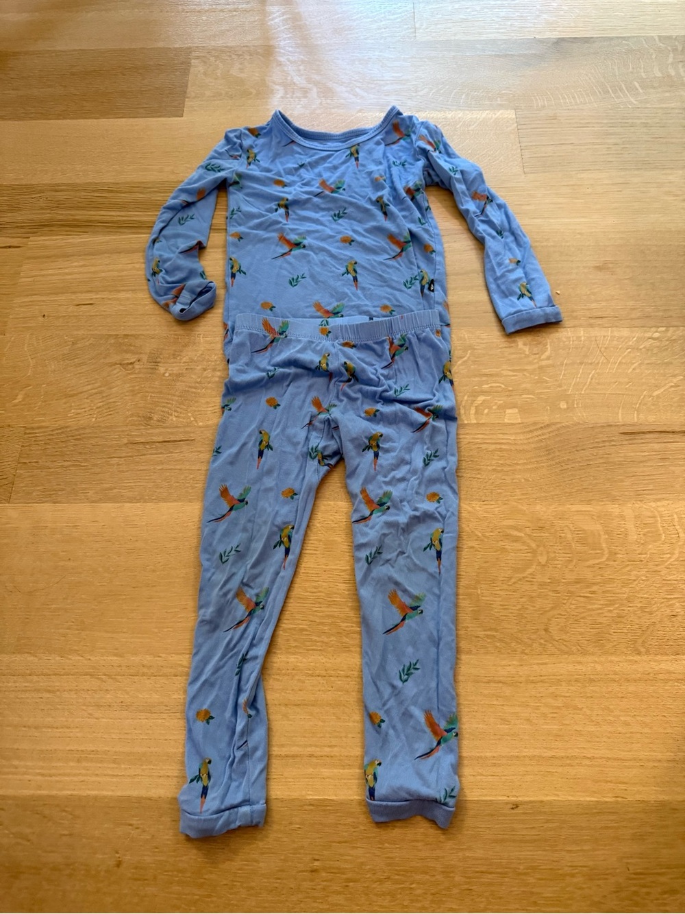 Kyte BABY macaw Blue Parrot Print Kids Pajama Set